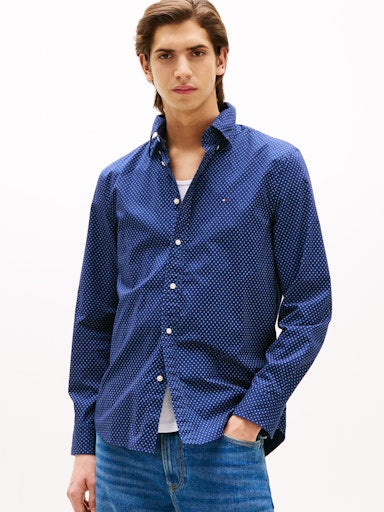 An image of the Tommy Hilfiger Flex Poplin Fake Solid Shirt