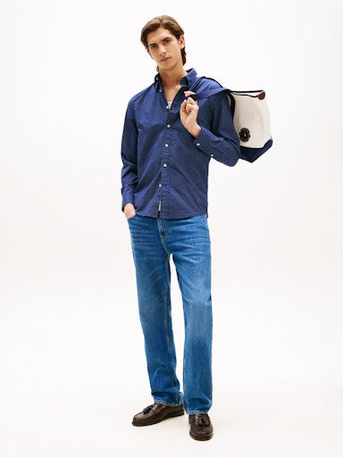 An image of the Tommy Hilfiger Flex Poplin Fake Solid Shirt