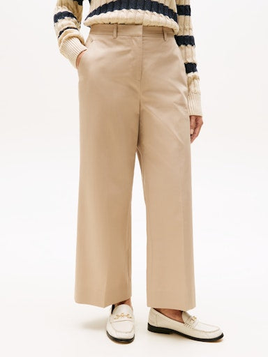 An image of the Tommy Hilfiger Pressed Wide Leg Ankle Chinos