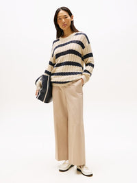 An image of the Tommy Hilfiger Pressed Wide Leg Ankle Chinos