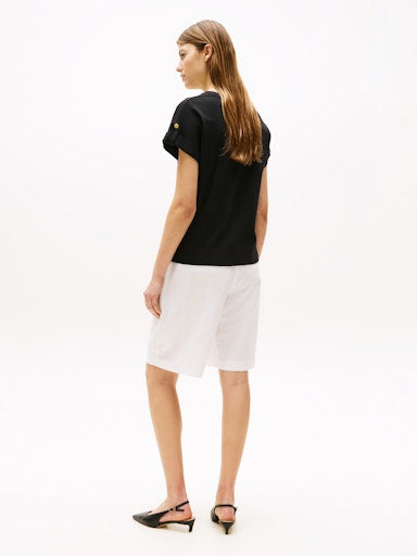 An image of the Tommy Hilfiger Gold Button Crew Neck T-Shirt