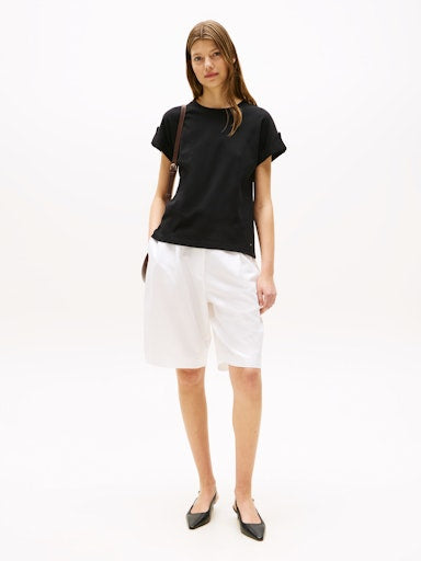 An image of the Tommy Hilfiger Gold Button Crew Neck T-Shirt