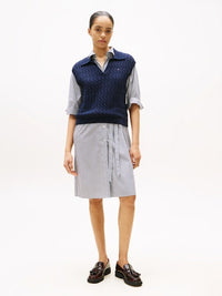 An image of the Tommy Hilfiger Cable Knit Polo Vest