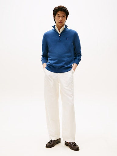 An image of the Tommy Hilfiger Essential Cotton Zip Jumper