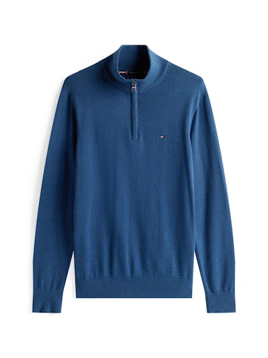An image of the Tommy Hilfiger Essential Cotton Zip Jumper