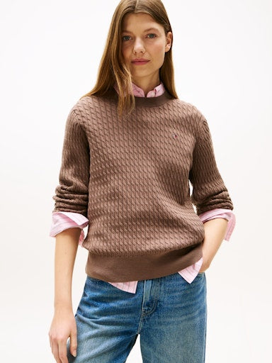 An image of the Tommy Hilfiger Fine Cable Knit Jumper
