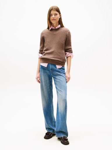 An image of the Tommy Hilfiger Fine Cable Knit Jumper