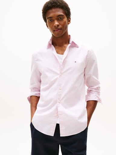 An image of the Tommy Hilfiger Flex Poplin Mini Print Shirt
