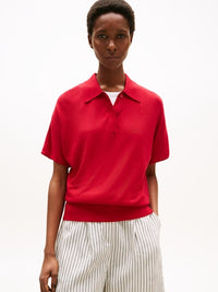 An image of the Tommy Hilfiger Short Sleeve Polo Jumper With Silk