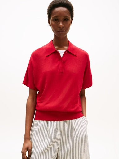 An image of the Tommy Hilfiger Short Sleeve Polo Jumper With Silk