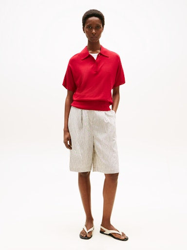 An image of the Tommy Hilfiger Short Sleeve Polo Jumper With Silk