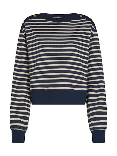 An image of the Tommy Hilfiger Gold Button Boat-Neck Sweatshirt