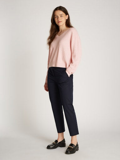 An image of the Tommy Hilfiger Mini Cable V-Neck Sweater