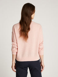 An image of the Tommy Hilfiger Mini Cable V-Neck Sweater
