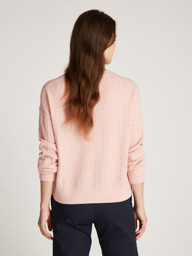 An image of the Tommy Hilfiger Mini Cable V-Neck Sweater