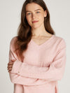An image of the Tommy Hilfiger Mini Cable V-Neck Sweater