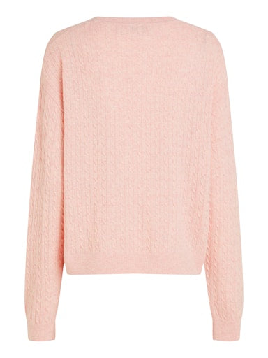 An image of the Tommy Hilfiger Mini Cable V-Neck Sweater