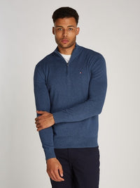 An image of the Tommy Hilfiger Essential Cotton Zip Jumper