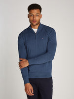 An image of the Tommy Hilfiger Essential Cotton Zip Jumper