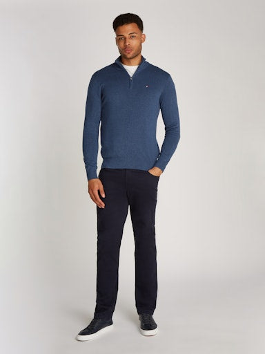An image of the Tommy Hilfiger Essential Cotton Zip Jumper