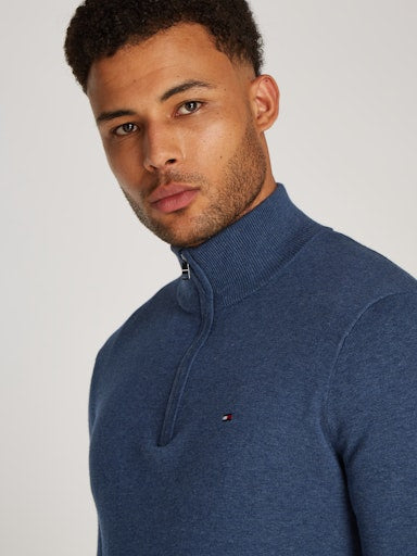 An image of the Tommy Hilfiger Essential Cotton Zip Jumper