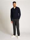 An image of the Tommy Hilfiger Herringbone Knit Half-Zip Jumper