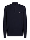 An image of the Tommy Hilfiger Herringbone Knit Half-Zip Jumper