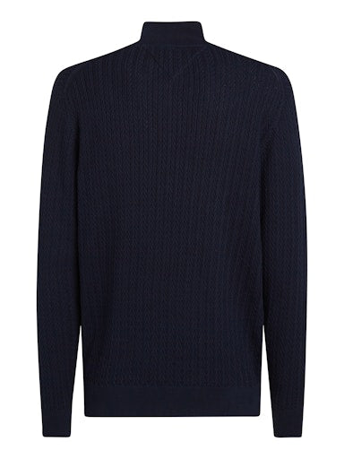 An image of the Tommy Hilfiger Herringbone Knit Half-Zip Jumper