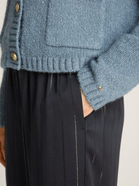 An image of the Tommy Hilfiger Textured Gold Button Cardigan