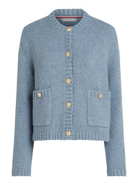 An image of the Tommy Hilfiger Textured Gold Button Cardigan