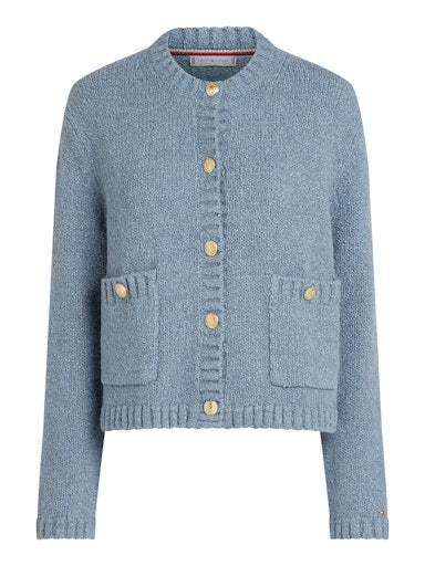 An image of the Tommy Hilfiger Textured Gold Button Cardigan