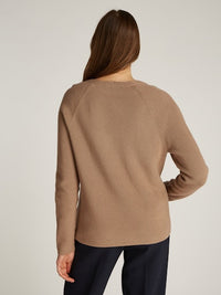 An image of the Tommy Hilfiger Cable Knit V-Neck Jumper