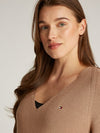 An image of the Tommy Hilfiger Cable Knit V-Neck Jumper