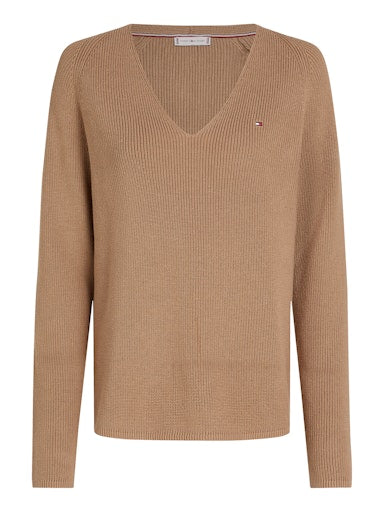 An image of the Tommy Hilfiger Cable Knit V-Neck Jumper