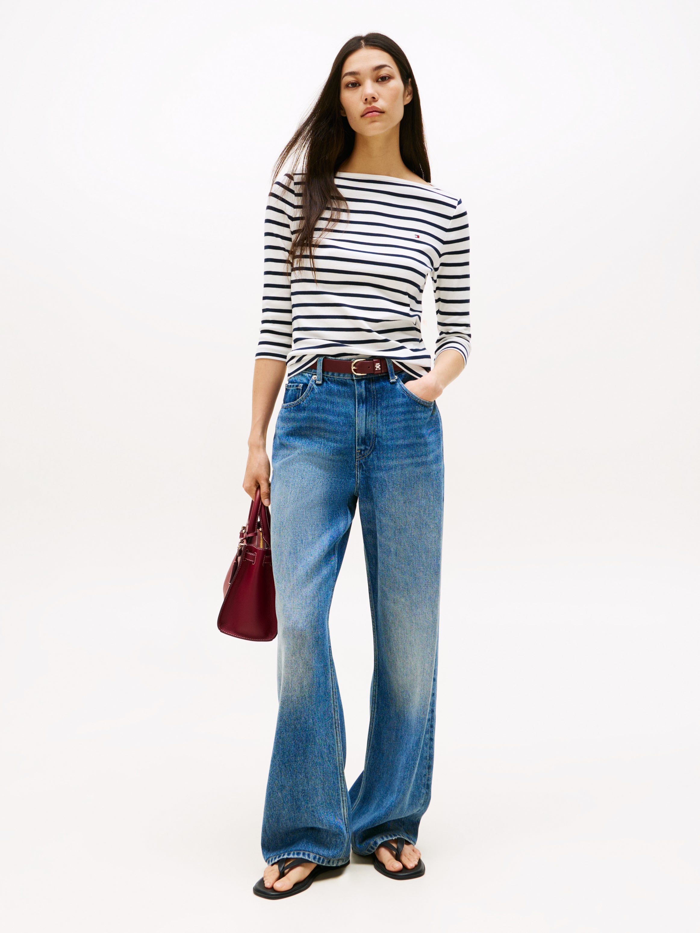 An image of the Tommy Hilfiger Slim Cody Boat-Nk 3/4 Sleeve