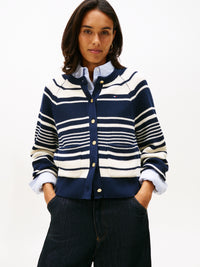 An image of the Tommy Hilfiger Gold-Tone Button Relaxed Cardigan