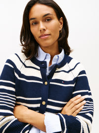 An image of the Tommy Hilfiger Gold-Tone Button Relaxed Cardigan