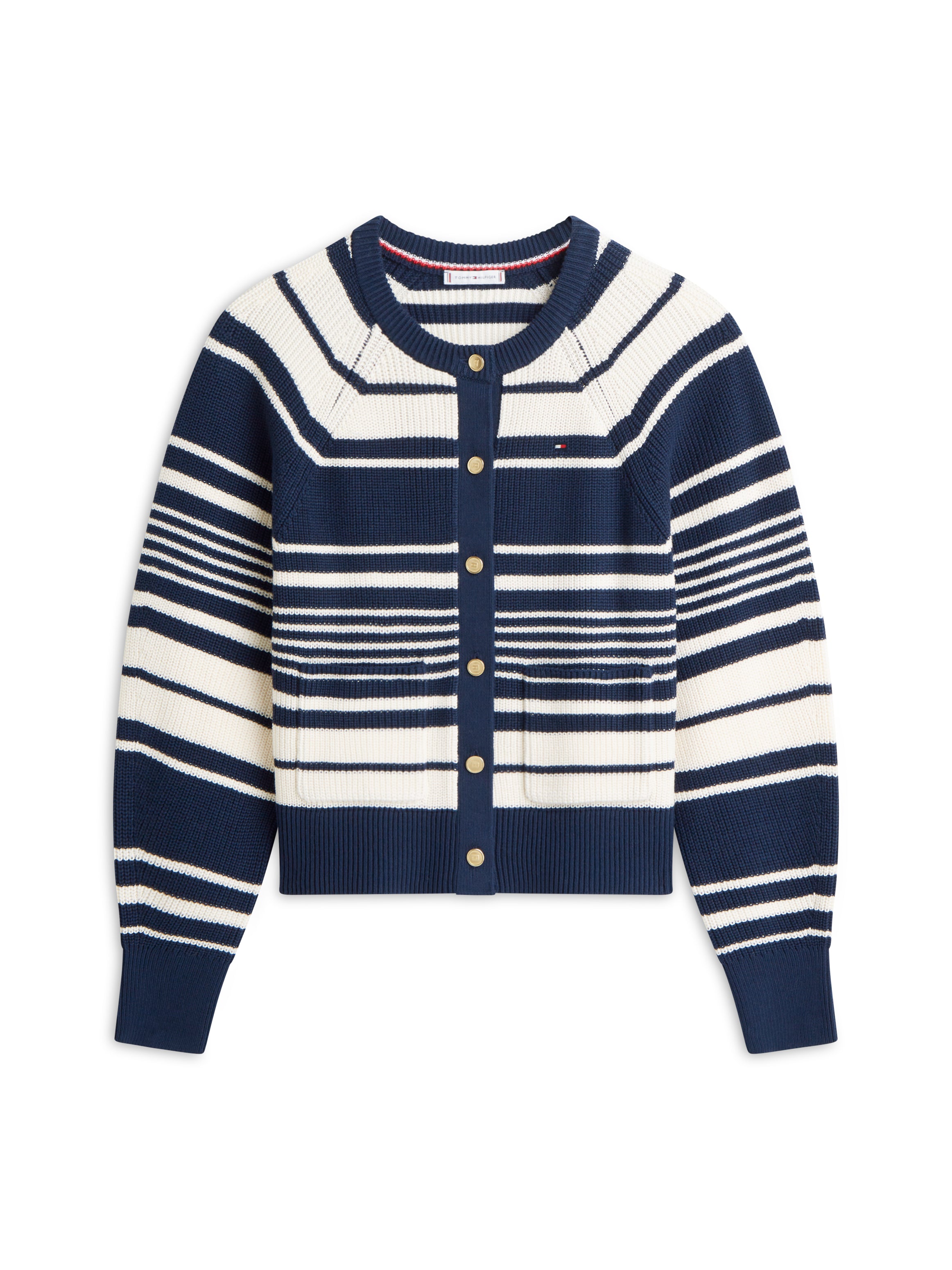 An image of the Tommy Hilfiger Gold-Tone Button Relaxed Cardigan