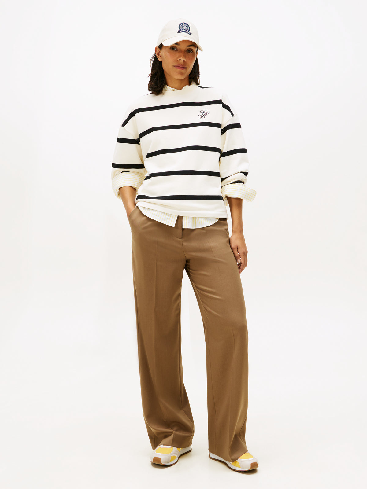 An image of the Tommy Hilfiger Logo Embroidery Terry Crew Neck Sweatshirt