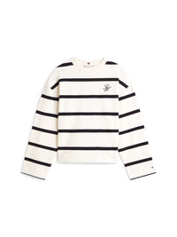 An image of the Tommy Hilfiger Logo Embroidery Terry Crew Neck Sweatshirt