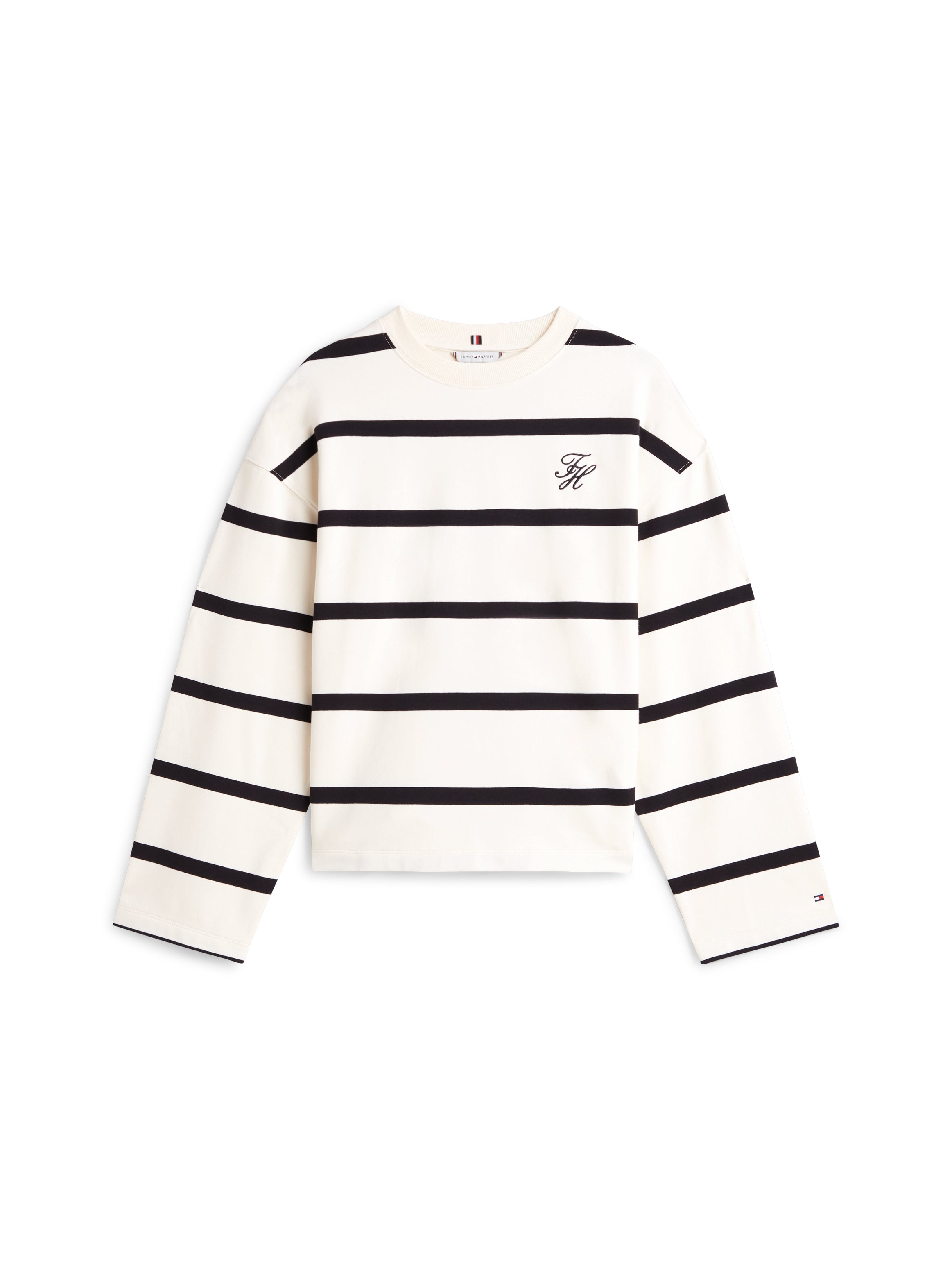 An image of the Tommy Hilfiger Logo Embroidery Terry Crew Neck Sweatshirt
