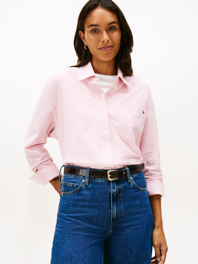 An image of the Tommy Hilfiger Pique Stripe Relaxed Shirt