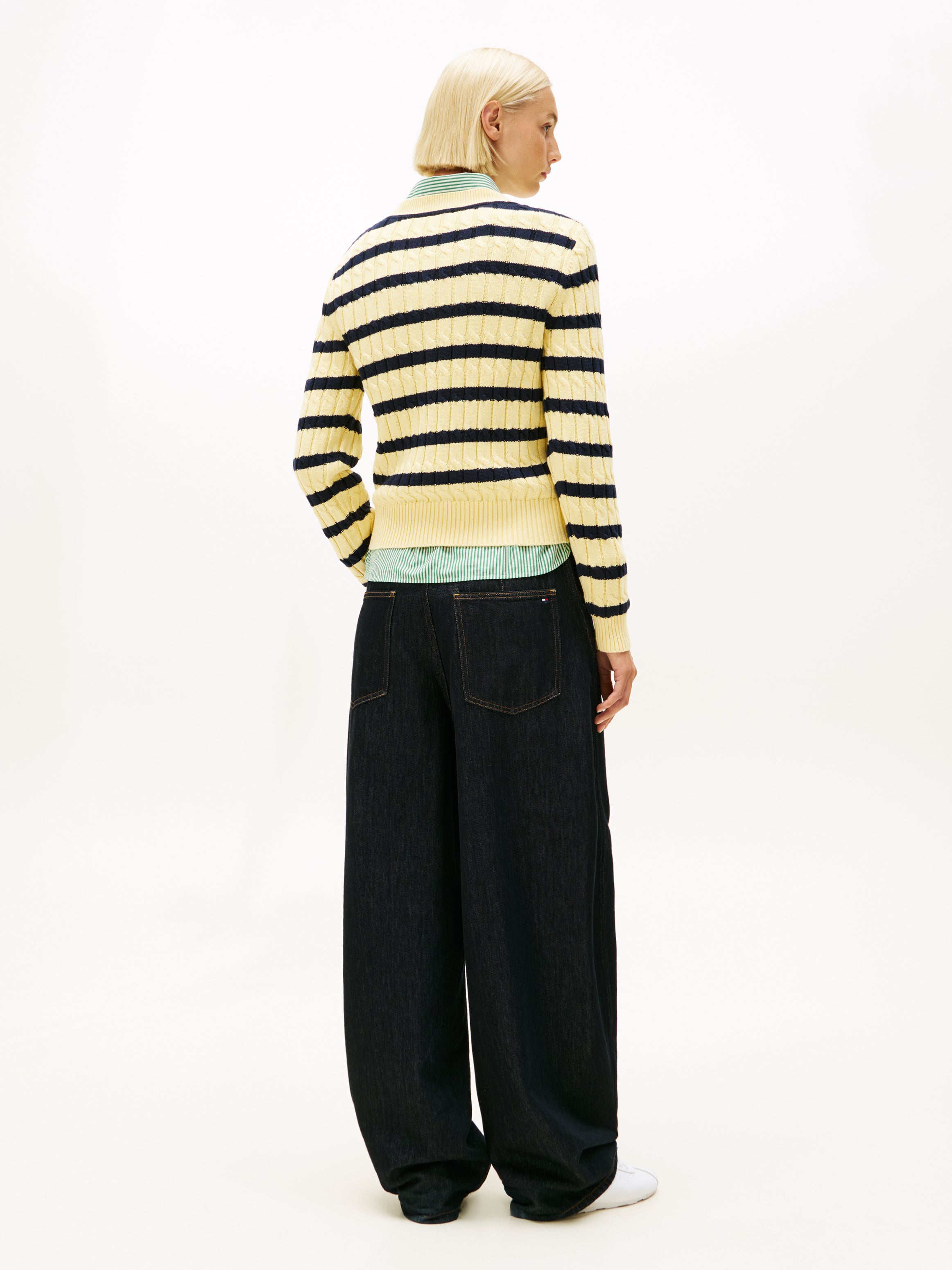 An image of the Tommy Hilfiger Cable Knit Crew Neck Jumper