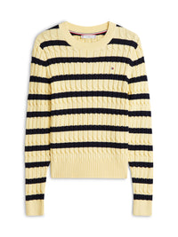 An image of the Tommy Hilfiger Cable Knit Crew Neck Jumper