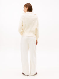 An image of the Tommy Hilfiger Relaxed Cable Knit Half-Zip Jumper