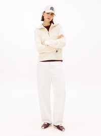 An image of the Tommy Hilfiger Relaxed Cable Knit Half-Zip Jumper