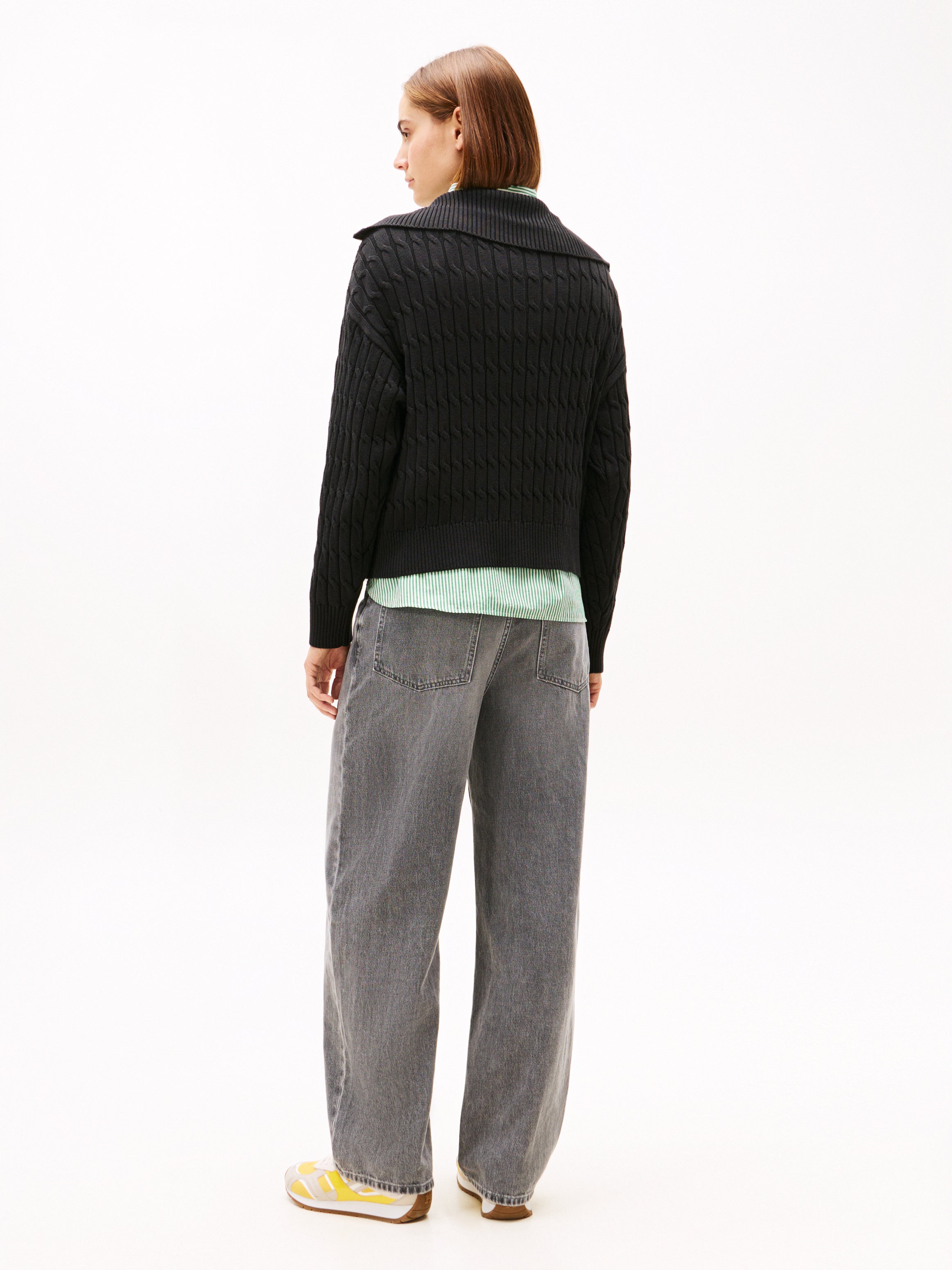 An image of the Tommy Hilfiger Relaxed Cable Knit Half-Zip Jumper