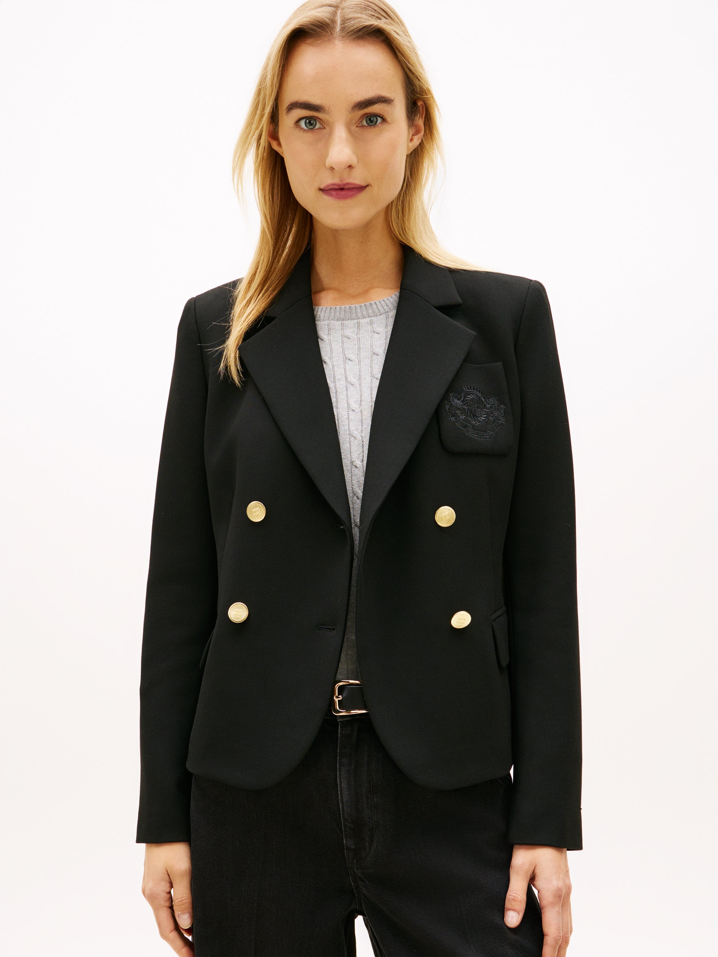 An image of the Tommy Hilfiger TH Crest Embroidery Slim Fit Blazer