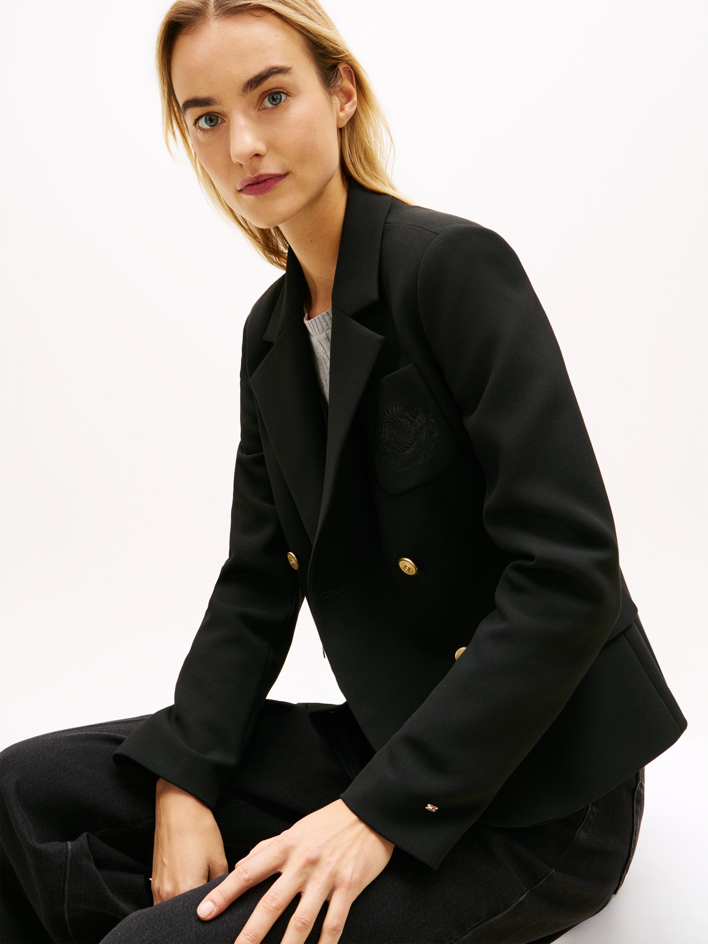 An image of the Tommy Hilfiger TH Crest Embroidery Slim Fit Blazer