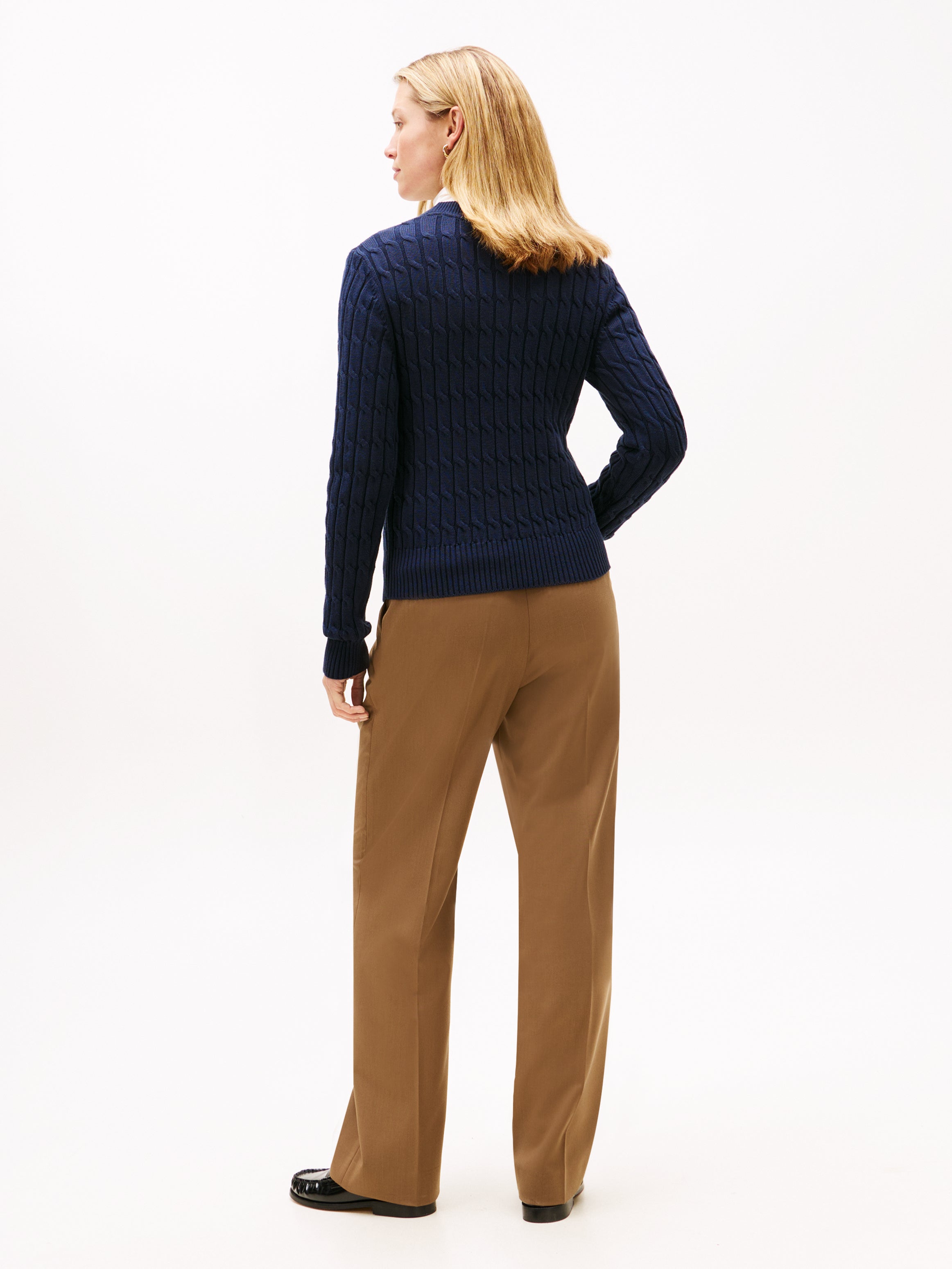 An image of the Tommy Hilfiger Cable Knit Crew Neck Jumper
